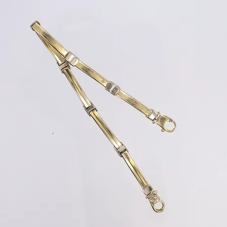 Armband, 19cm, bredd 3,5-5mm, bruksslitage, vitguld/rödguld, 18K Vikt: 10,3 g