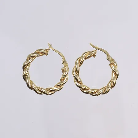 Ett par örhängen, creoler, Ø22mm, bredd 3,5mm, ihåliga, 18K Vikt: 2,6 g