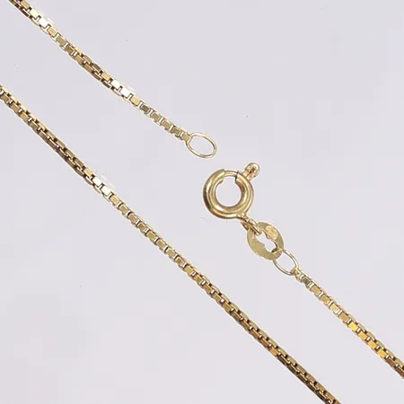 Halskedja Venezia, 50cm, bredd 1mm, buckligt, 18K Vikt: 4,5 g