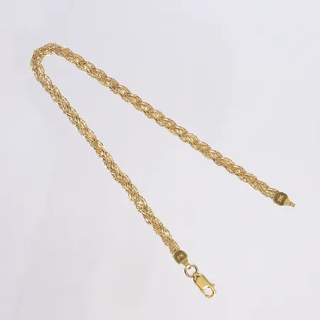 Armband, flätad, 19cm, bredd 4mm, bucklig, 21K Vikt: 4,1 g