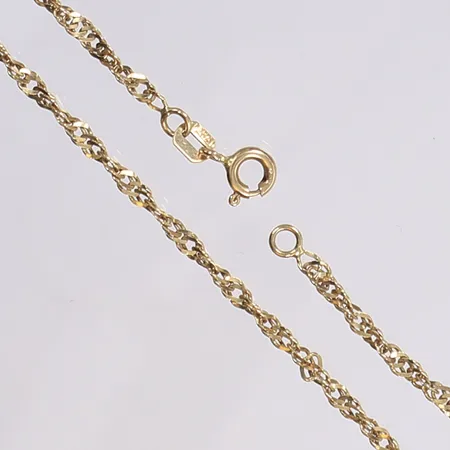 Halskedja Singapore, 43,5cm, bredd 2mm, GHA, 18K Vikt: 4 g