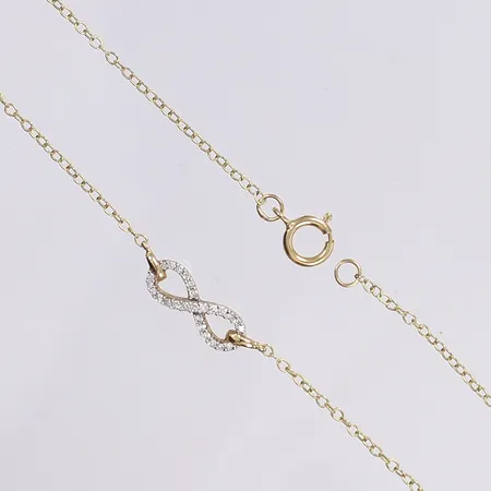 Halscollier med diamanter totalt ca 0,05ctv, ställbar längd 40,5/45,5cm, bredd 1-4mm, 18K Vikt: 1,7 g