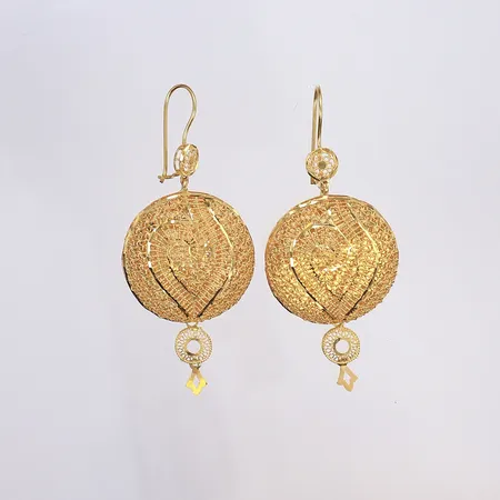 Ett par örhängen, 72x30mm, 21K Vikt: 13,7 g