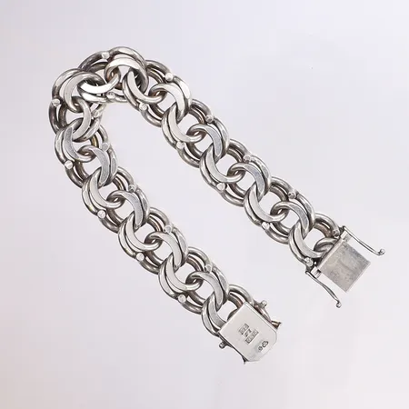 Armband Bismarck, 20cm, bredd 17mm, tillv. NSE 1998, silver 830/1000 Vikt: 74 g