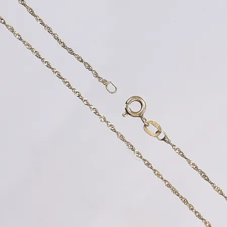 Halskedja Singapore, 42,5cm, bredd 1mm, 9K Vikt: 0,9 g