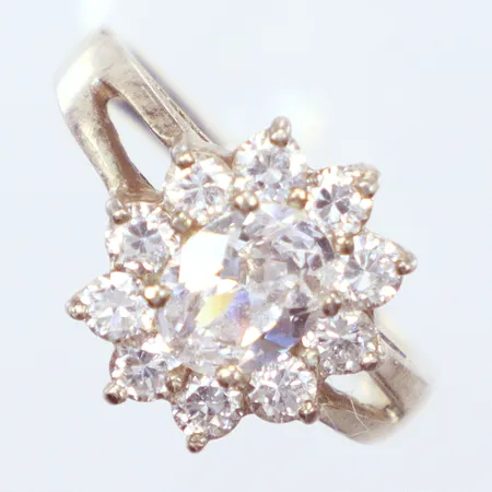 Ring vita stenar, silver 925/1000, Ø18¼, brutto Vikt: 4,8 g