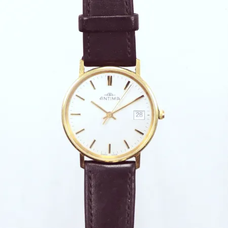 Herrur Antima skinnband, utan gravyr, fungerar, ask, 18k  