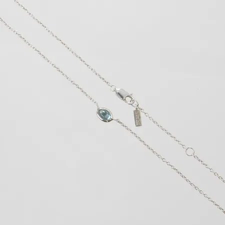 Collier, Efva Attling, Love Bead Necklace, blå topas, längd: 42+45cm, bredd: 1,4mm-5,7mm, etui medföljer, silver 925/1000 Vikt: 3,3 g