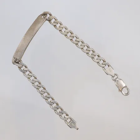 Armband med bricka, 20,5cm, bredd 6mm, GHA, silver 925/1000  Vikt: 17,2 g