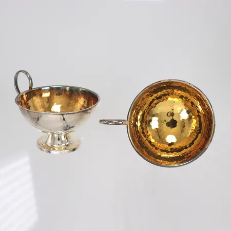 2st Punschkoppar, förgylld insida höjd 5,5cm, silver 830/1000 Vikt: 61,9 g