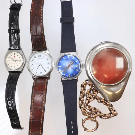 Parti Armbandsur Certina och Lagonda Ø22-34mm, samt fickurstillbehör (kedja i doublé och fodral), quartz (går ej samt manuell), hårt slitage, servicebehov, (går ej) 