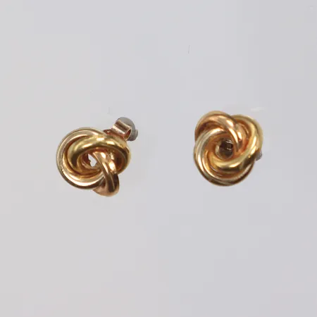 Ett par Örhängen, trefärgade, Ø7mm, en stopper ej i guld (ej medräknat i vikt), 18K Vikt: 0,7 g