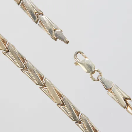 Collier, längd: 44,5cm, bredd: 5,5mm, delvis matterad, ihålig, silver 925/1000 Vikt: 17,1 g