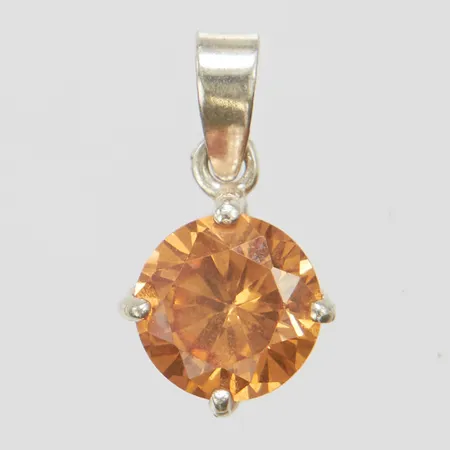 Hänge med orange sten, 17,3x9,3mm, silver 925/1000 Vikt: 1,4 g