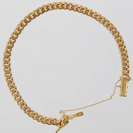 Armband, Pansar, längd: ca.18cm, bredd: 4,1mm, säkerhetskedja, 18K Vikt: 12,5 g