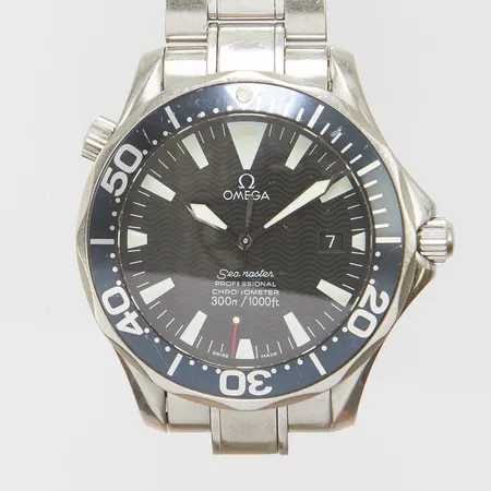 Herrur Omega Seamaster Professional, stål, automatisk, 41mm, boettnr: 168 1640, Cal. 1120, snr: 80899075, safirglas, datum, heliumventil, stållänk, ref: 1610/930, viklås, slapp dykförlängning, stift och tub saknas till länkbit, servicebehov, inga tillbehör. 