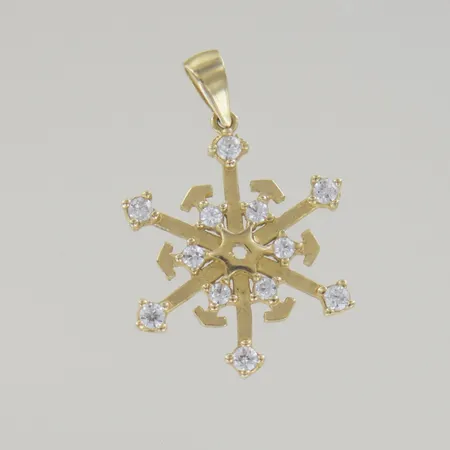 Hänge med stenar, längd 2,2 cm, bredd 1,5 cm, 14K  Vikt: 1,4 g