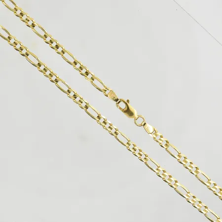 Kedja Figaro, längd 48½ cm, bredd 3 mm, 14K. Vikt: 8,6 g