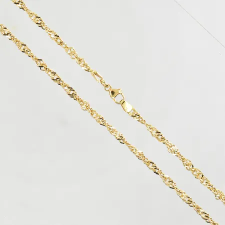 Kedja Singapore, längd 44½ cm, bredd 3 mm, 18K. Vikt: 8 g