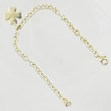 Armband Ankar med fast berlock, längd 18 cm, länkens bredd 4 mm, gravyr på berlock, 925/1000 silver. Vikt: 8,3 g