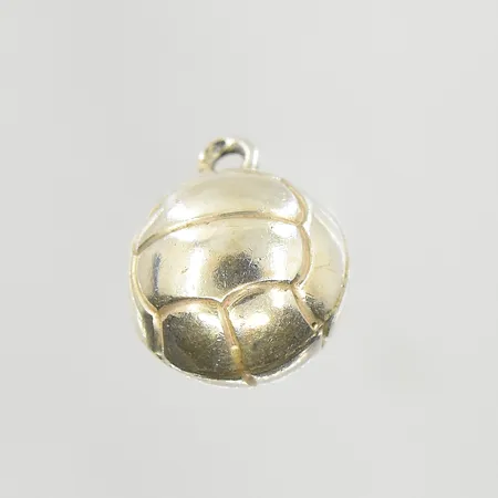 Hänge Fotboll, längd 15 mm, Ø12 mm, saknar ögla, silver. Vikt: 1,8 g