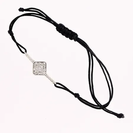 Armband med platta, diamanter ca 25 x  ca 0,01ct, tygband, platta ca 10,5x28mm, Glamira, 925/1000 silver. bruttovikt 1,7gram Vikt: 1,7 g