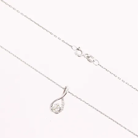 Kedja Ankar, 50cm, bredd 0,5mm, Hänge med diamanter 2 x ca 0,02ct, 1 x ca 0,25ct, inneslutningar, 7x16mm, 925/1000 silver  Vikt: 2 g