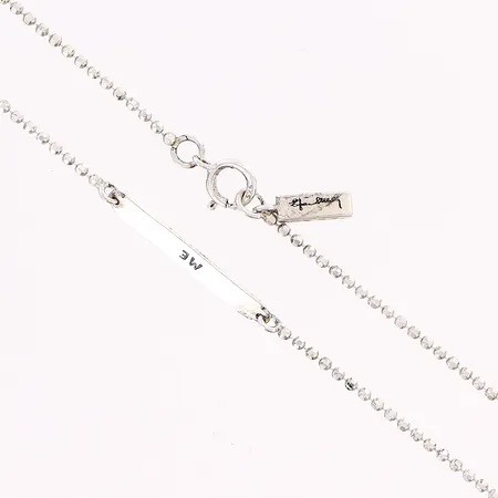 Collier Efva Attling, Power Plates, 80cm, bredd 1mm, 3mm, nypris ca 1900kr, silver 925/1000. Vikt: 7,2 g