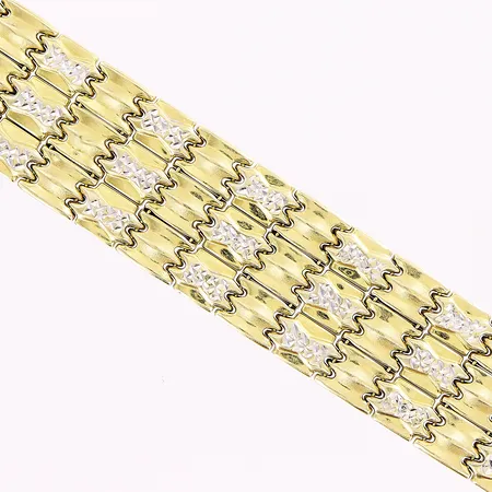 Armband, 19,5 cm, bredd 20mm, 14K.  Vikt: 30,4 g