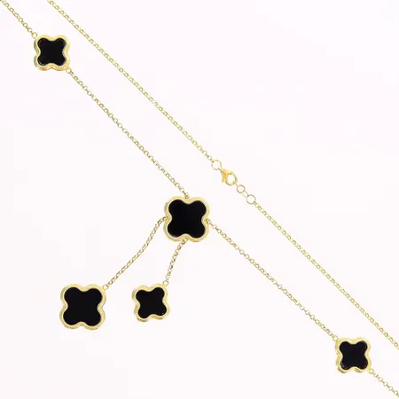 Collier, 48-48,5cm, stenar, bredd 1mm, berlocker 14,5-18mm, 21K. Bruttovikt: 10,3gram Vikt: 10,3 g