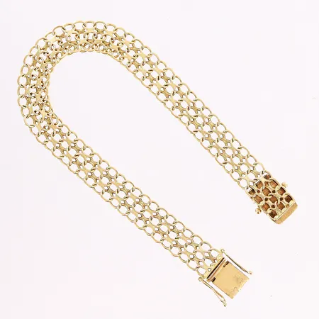 Armband, X-länk, 19,5cm, bredd 9mm, 18K. Vikt: 13,1 g