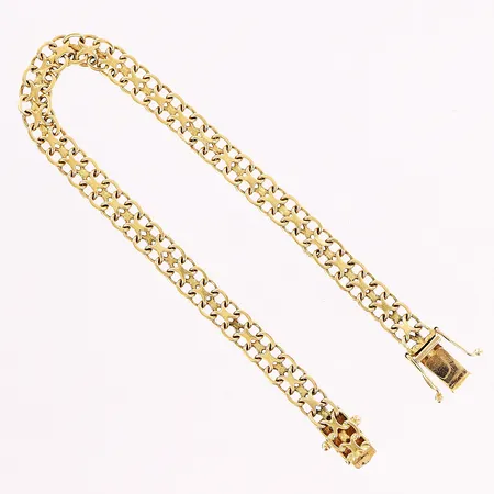 Armband X-länk, 17cm, bredd 5mm, 18K. Vikt: 6,6 g