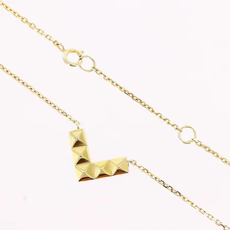 Collier Ankarlänk, V-format integrerat hänge, 42/45cm, bredd 1-12,5mm, 18K Vikt: 3,1 g