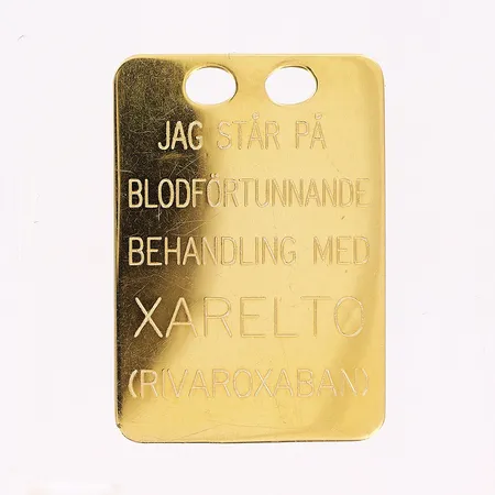 Hänge 27x19mm, gravyr, 18K Vikt: 2 g