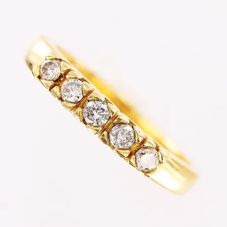 Ring, diamanter 5 x ca 0,04ct, stl 17½, bredd 2-3mm, 18K Vikt: 4,1 g