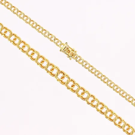 Collier doserat Bismarck, 45,5cm, bredd 3,5-6,5mm, GHA Guldfynd, 18K. Vikt: 16,7 g