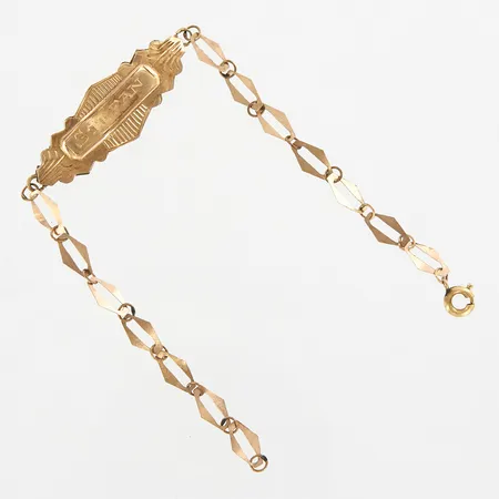 Armband med namnplatta, 18cm, bredd 12,5mm, gravyr, 14K Vikt: 1,8 g