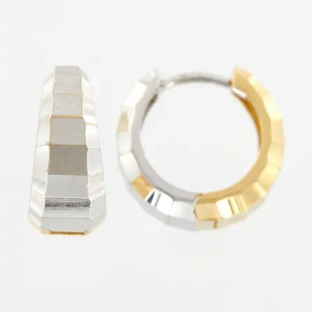 Ett par örhängen, Ø14mm, bredd 6mm, gul/vitguld, 18K Vikt: 3,9 g