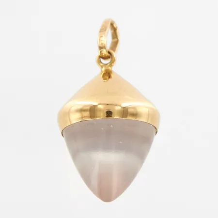 Hänge med vit sten, 24x11,5mm, 18K Vikt: 2,5 g