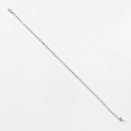 Armband med vita stenar, 18,5 cm, bredd 2,5mm, defekter, sten saknas, vitguld, 18K Vikt: 8,4 g