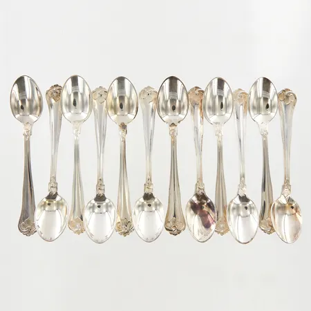 12 kaffeskedar, Cohr, Danmark, ca 11,8cm, etui, 830/1000 Silver Vikt: 173 g