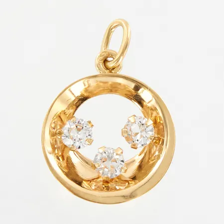 Hänge med vita stenar, 19x13mm, 18K Vikt: 0,7 g