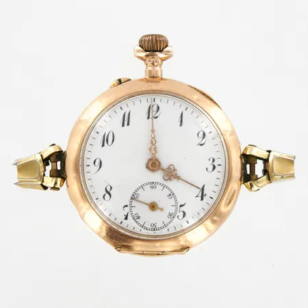 Fickur, ytterboett14K, innerboett metall, länkdelar doublé, Ø34mm, bruttovikt 31,5 gram 