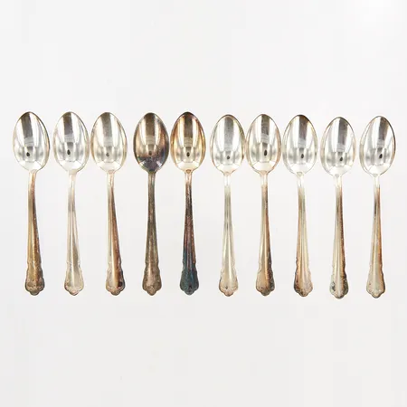 10 kaffeskedar, ca 11cm, GAB, 830/1000 Silver Vikt: 99,3 g