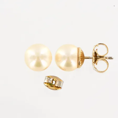 Ett par örhängen med plastpärlor, Ø9mm, förgyllda, olika snurrebussar,  925/1000 Silver Vikt: 3,4 g