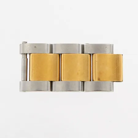 3st Länkbitar till Rolex, Oystermodell, herrur, stål/guld, inklusive skruvar, bredd 15,5mm, bruksslitage/repor, stål samt 18K guld, bruttovikt: 9,2 gram  Vikt: 9,2 g