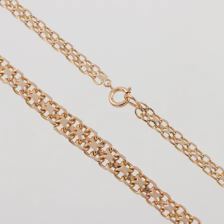 Collier X-länk, Ädelsmycken Aktiebolag Stockholm, längd 43 cm, bredd 4.3-7.1 mm, 18k. Vikt: 16,8 g
