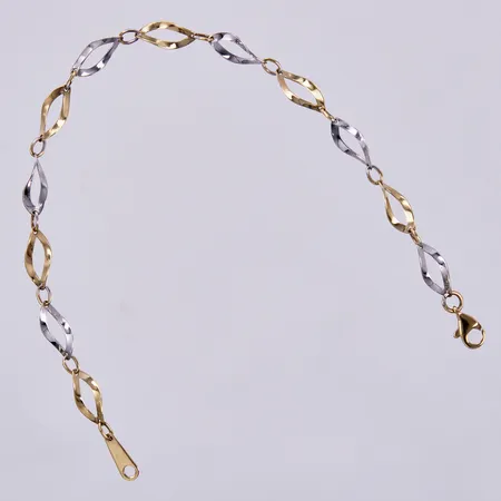 Armband vitguld/gult guld, längd: ca 19cm, bredd: ca 5mm, SCO, 18K Vikt: 3,1 g