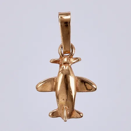 Hänge flygplan, längd: ca 1,5cm, bredd: ca 9mm, 18K Vikt: 0,7 g
