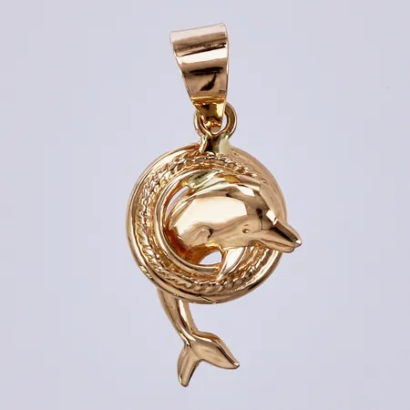 Hänge delfin, längd: ca 2cm, bredd: ca 8mm, 18K Vikt: 0,4 g